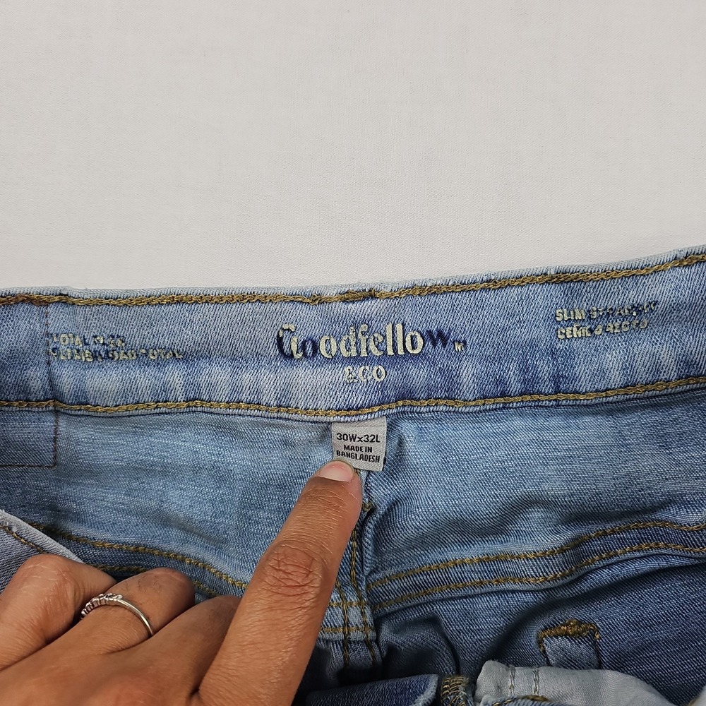 Goodfellow & Co Men's  Slim Straight Leg 30X32 Jeans Blue  Stretch Denim - Picture 4 of 10